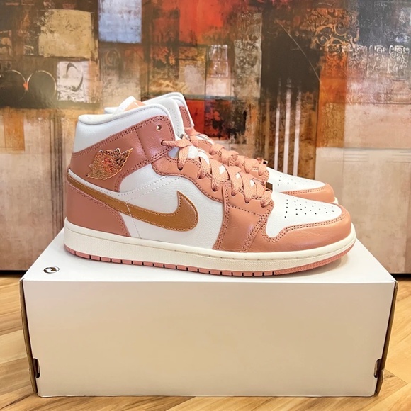 Jordan Other - Nike Air Jordan 1 Mid SE Red Stardust / Sail / Metallic Copper / Pink FB9892 670
